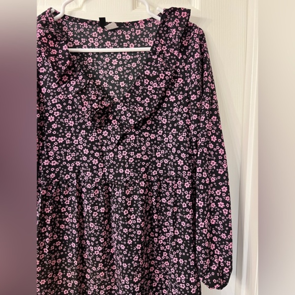 Floral Printed Mini Baby Doll Dress